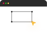 Illustration of a computer window with a pie chart composed of yellow and orange slices.