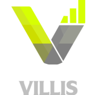 Villis logo with a stylized V and ascending yellow bars above the right side.
