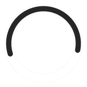Minimalist circular loading spinner with a black arc on a white background.