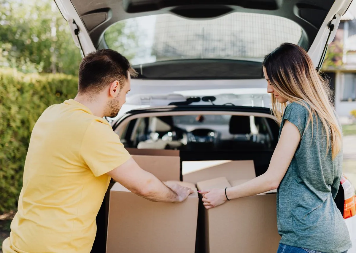 moving & storage service: loading a truck