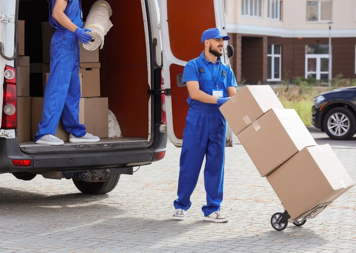 moving & storage service: loading a truck