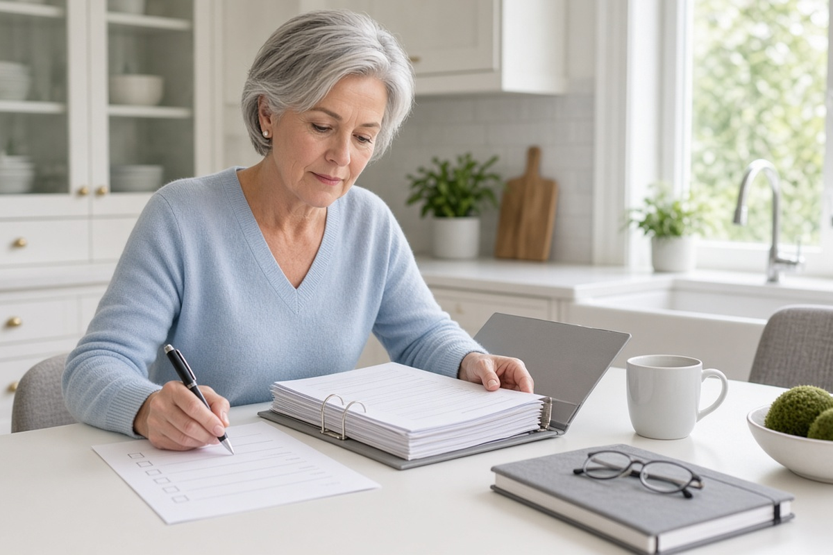 Reviewing an estate plan at home