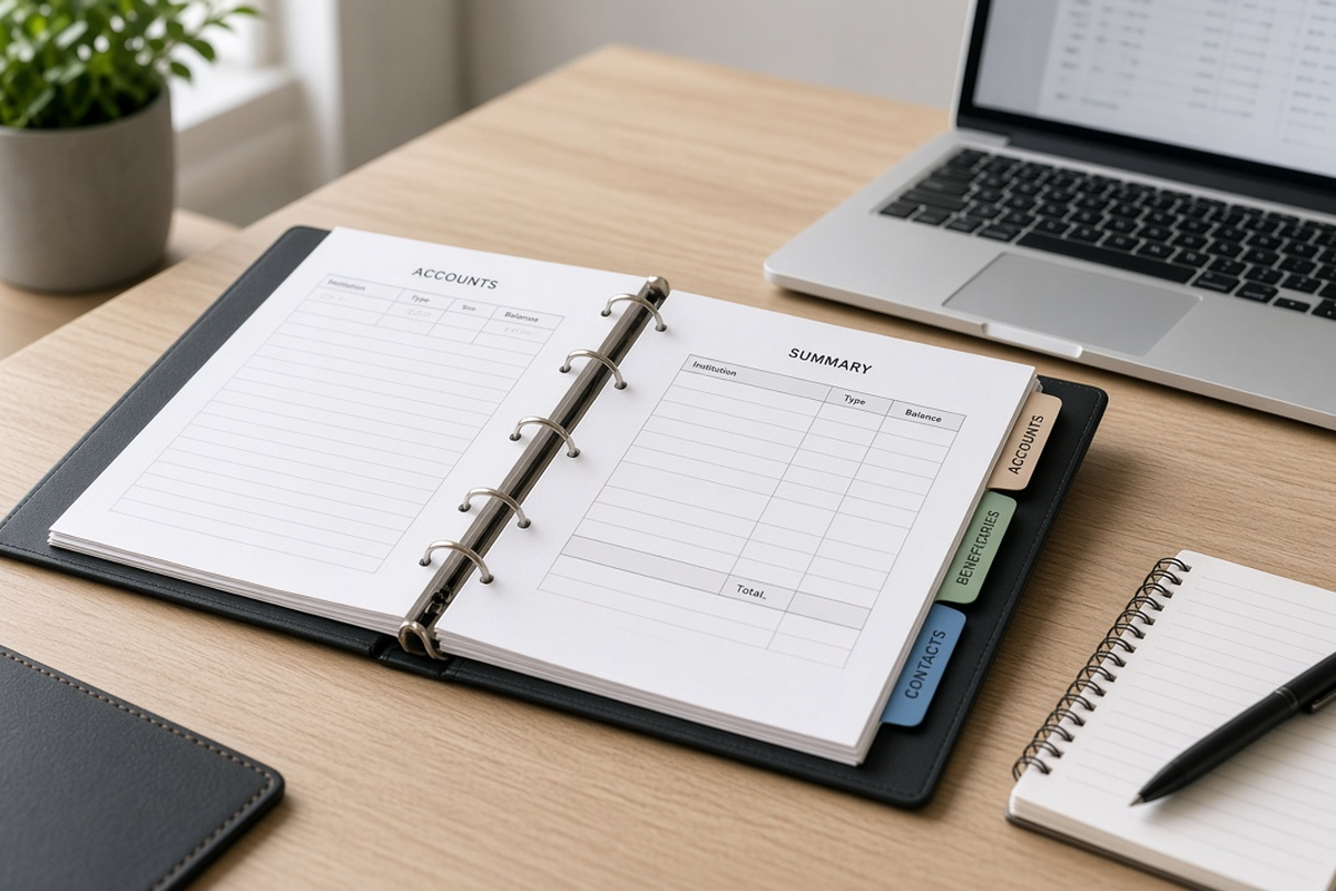 Organizing accounts beneficiaries and family contacts