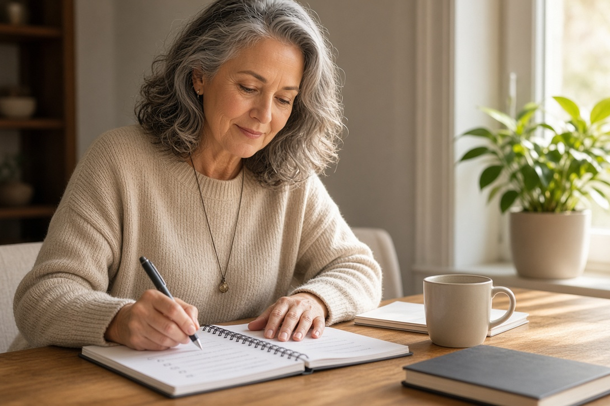 Woman reviewing her estate planning goals