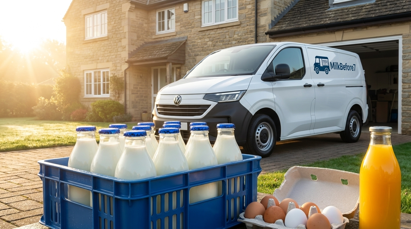 MilkBefore7 van delivering