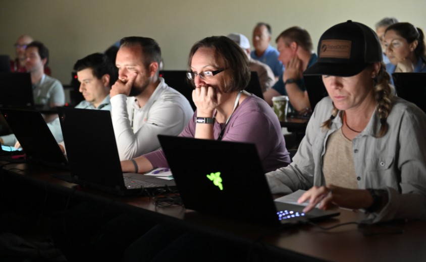 TopoDOT Production Team at computers
