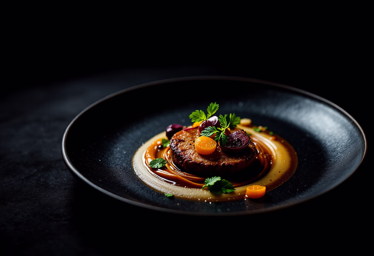 image of plated gourmet dish (for a fine dining restaurant)