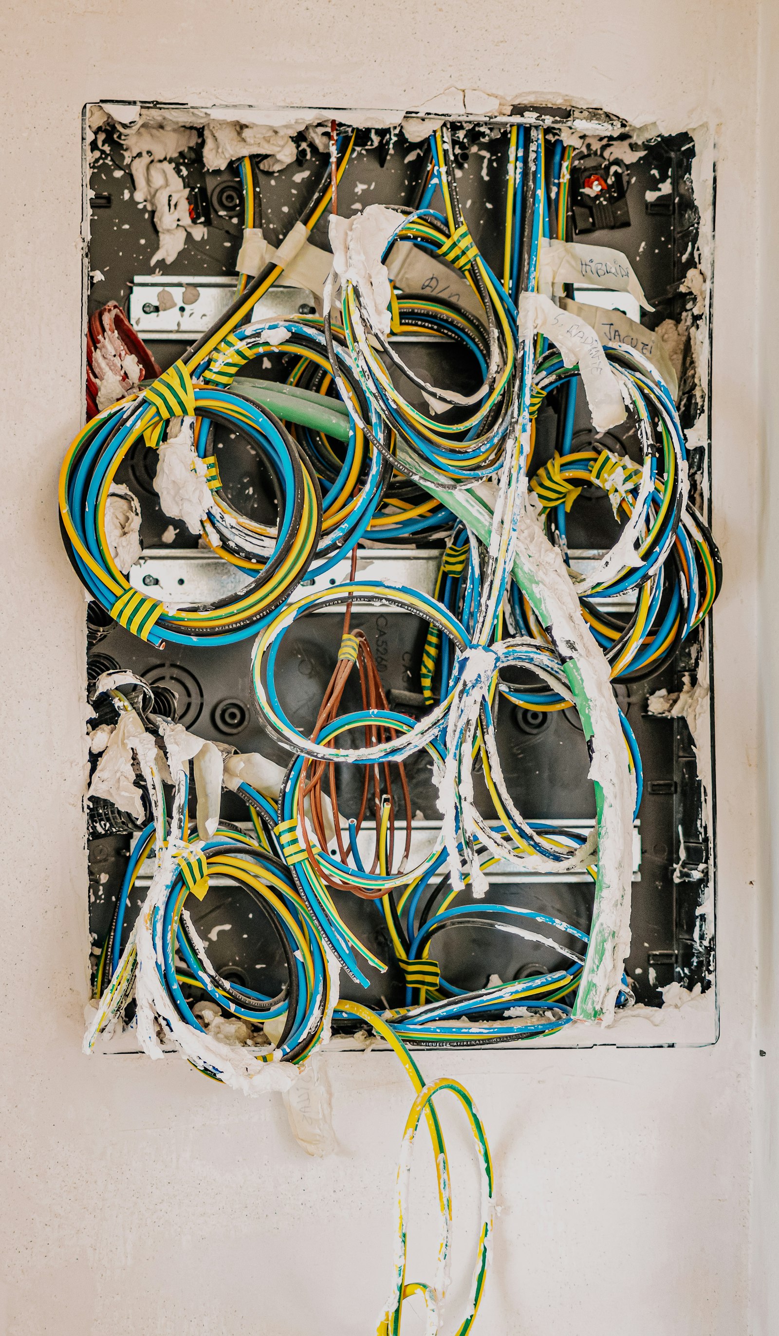 New copper wiring being installed in a residential home