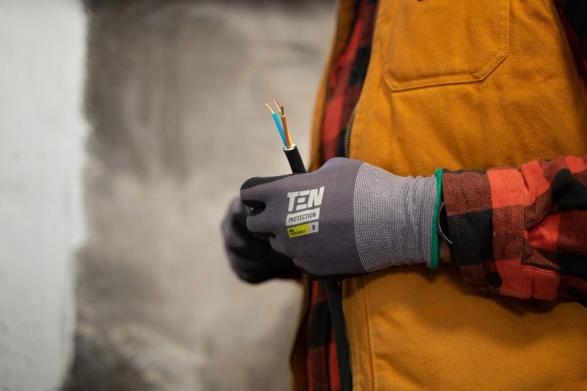Electrician performing residential rewiring work