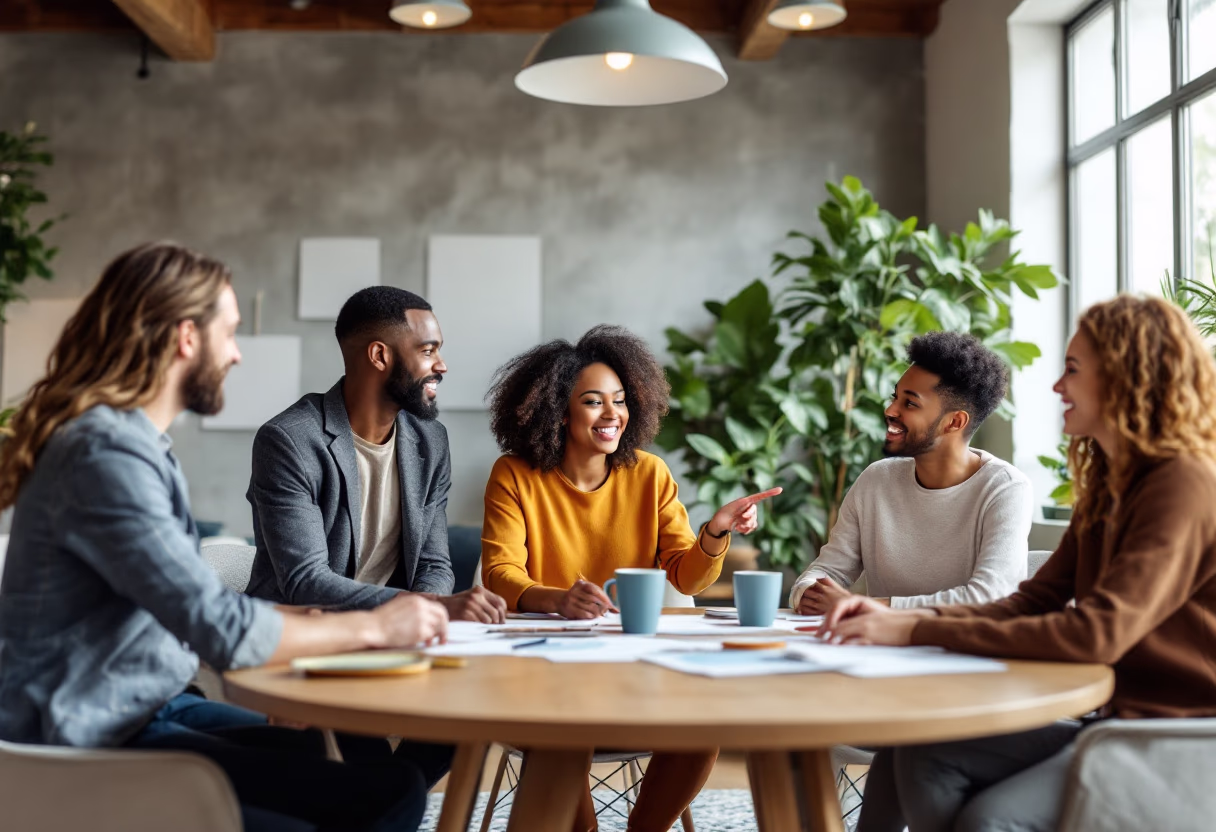 image of team discussion (for a hr tech)