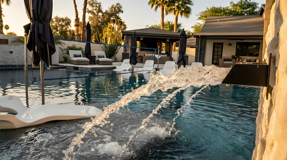 Pool water features in Arizona