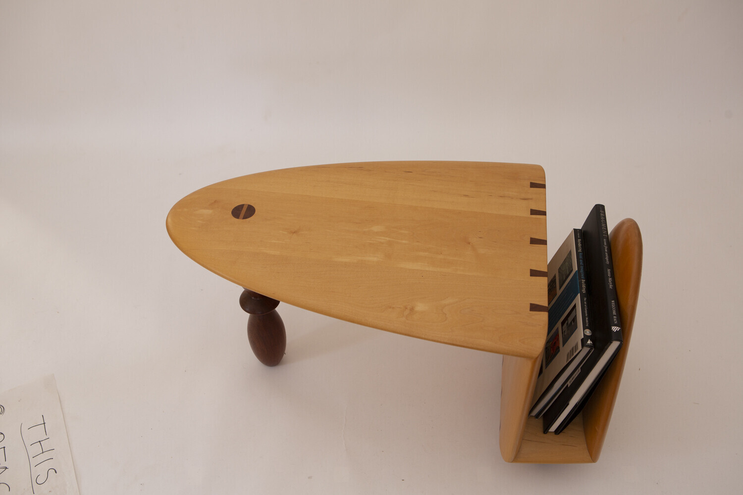Elliptical Magazine Stand in maple by Stephen Robin Woodworking