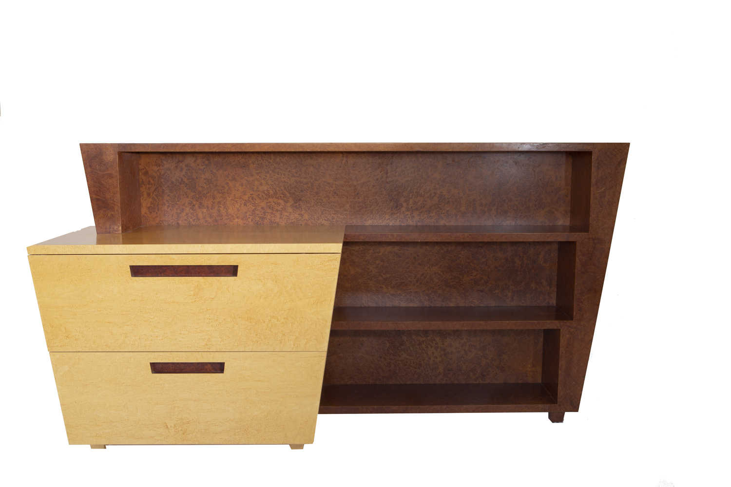 Green Bookcase with file drawers in cherry by Stephen Robin