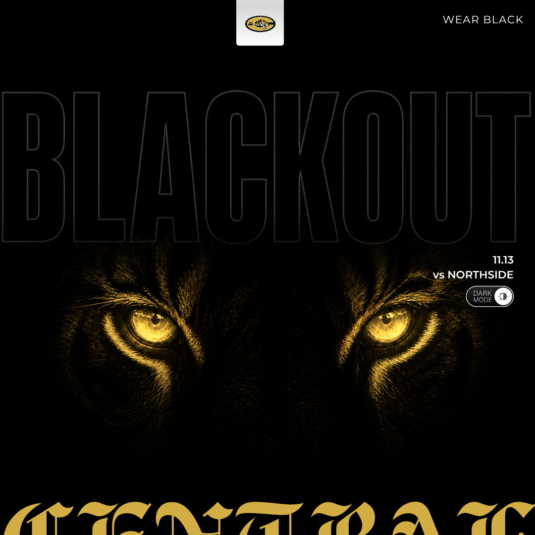 Little Rock Central blackout theme night promotion graphic