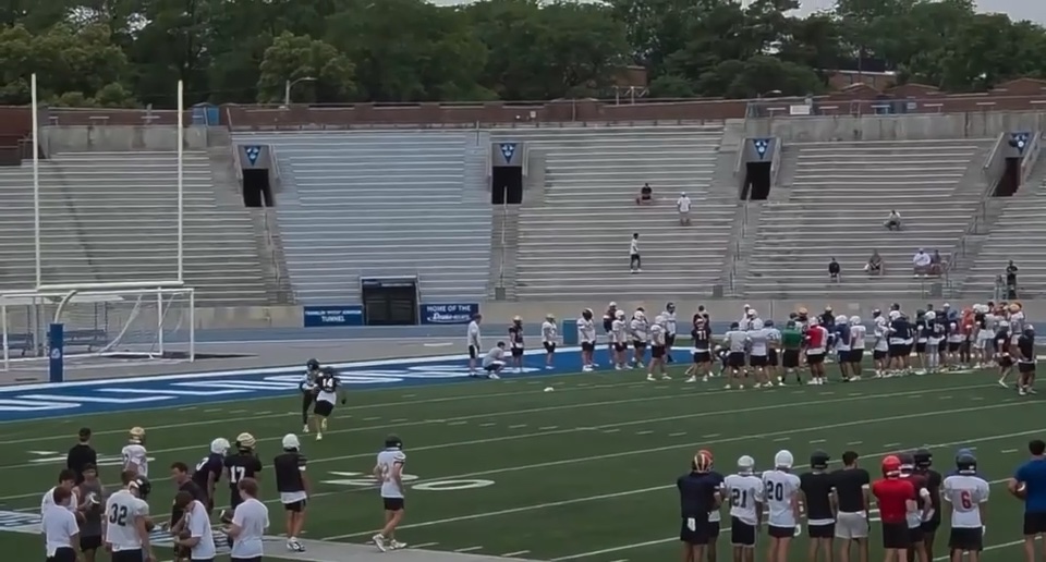 Naylor Glass at football camp