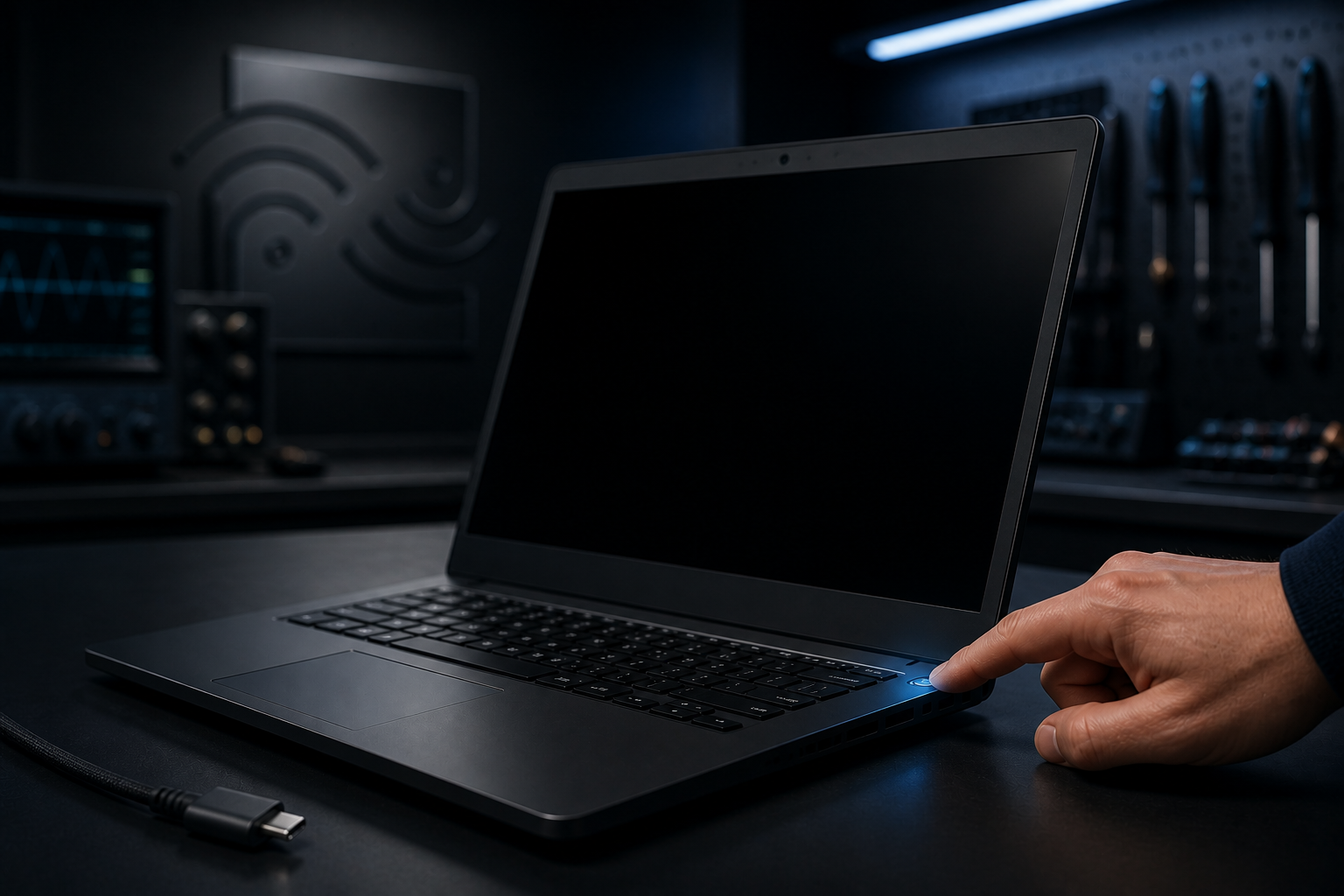 Tvrdý reset notebooku, ktorý sa nezapne – podržanie tlačidla napájania