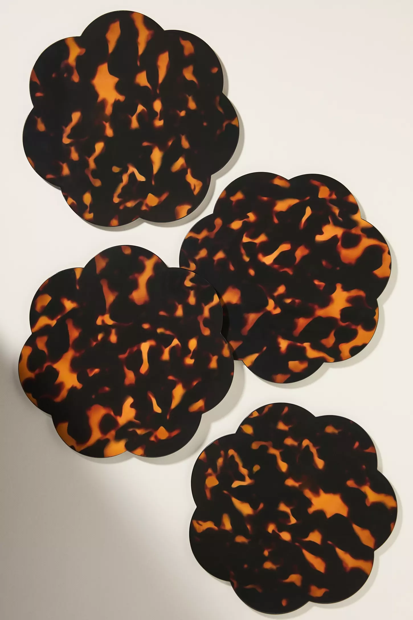 Faux-Tortoiseshell Lacquered Placemats, Set of 4