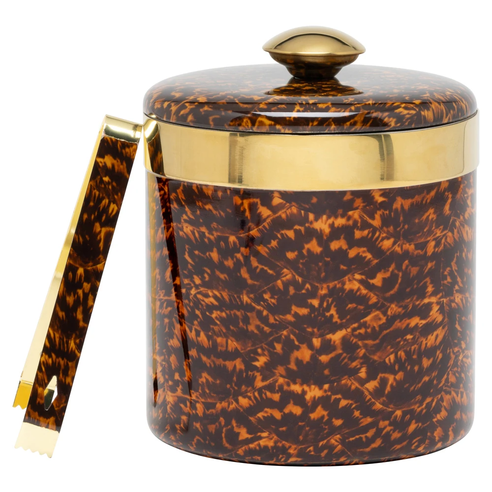 Maximilian Faux Tortoise Ice Bucket with Tong