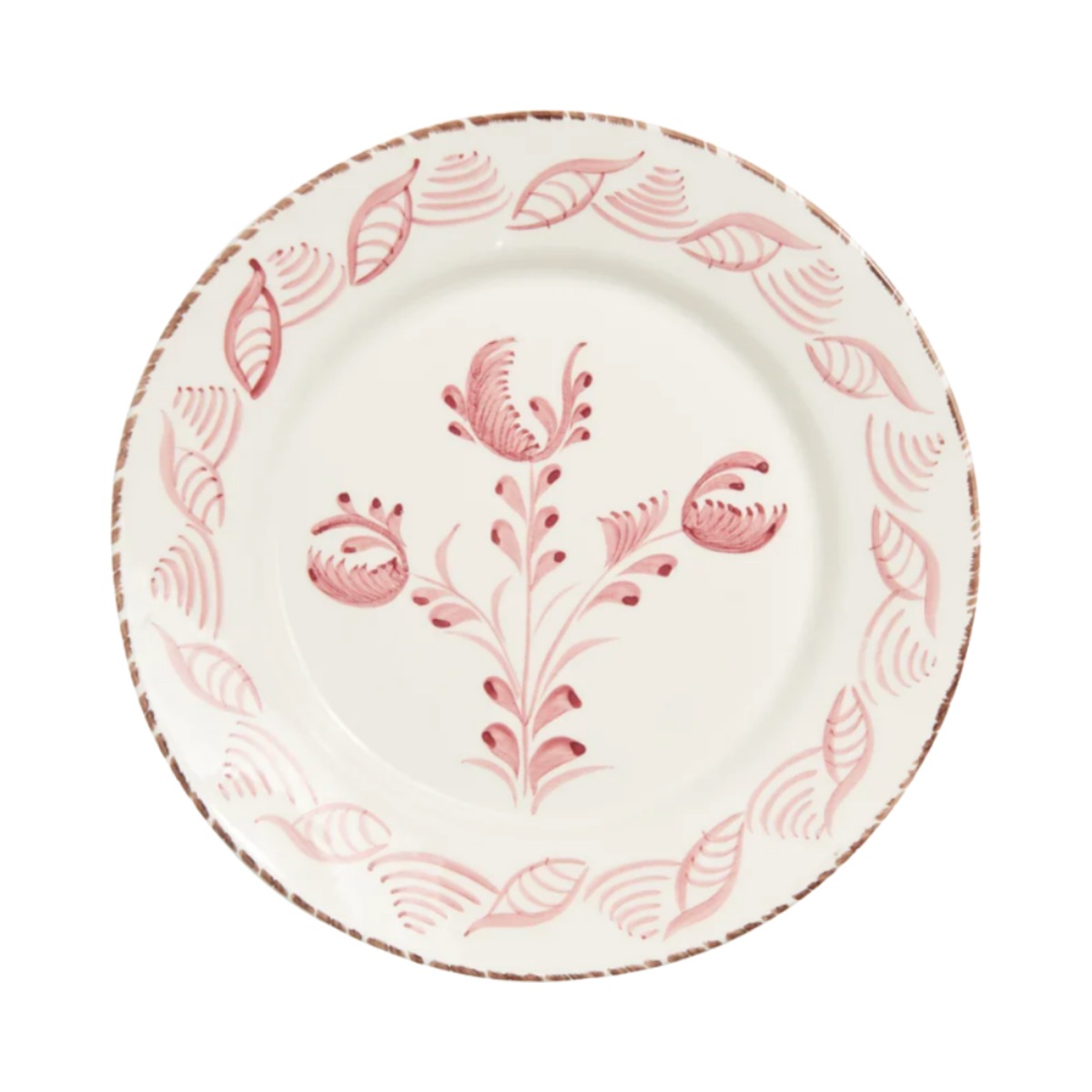Hunt & Bloom Flowers and Shells Pink and White Dinner Plate