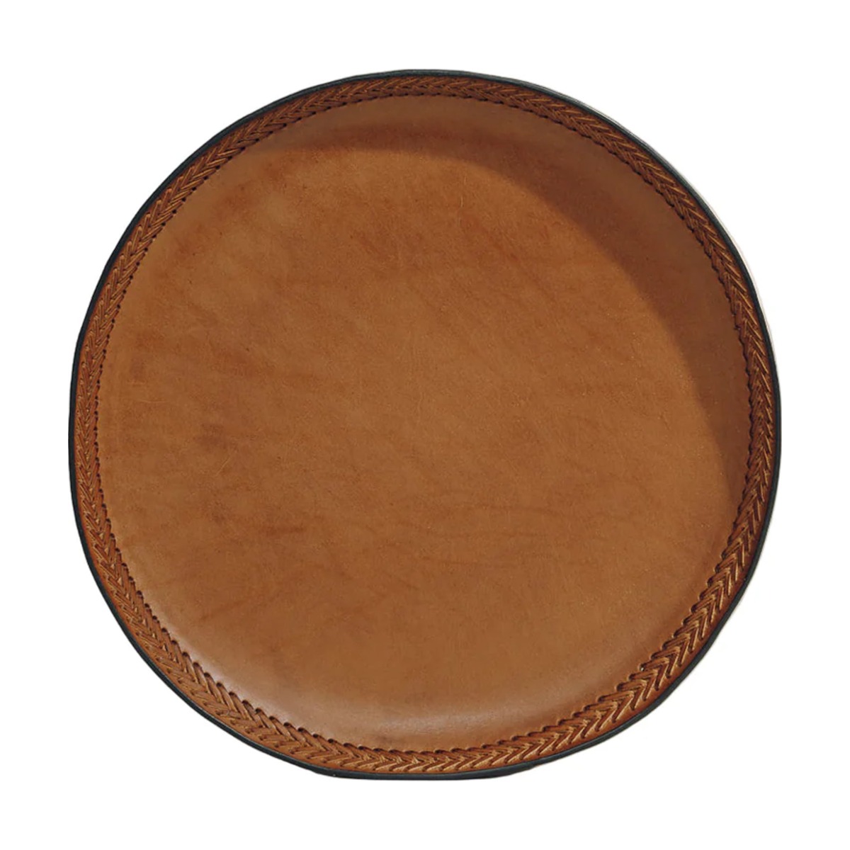 Hunting Season Oversized Tray in Cognac Leather