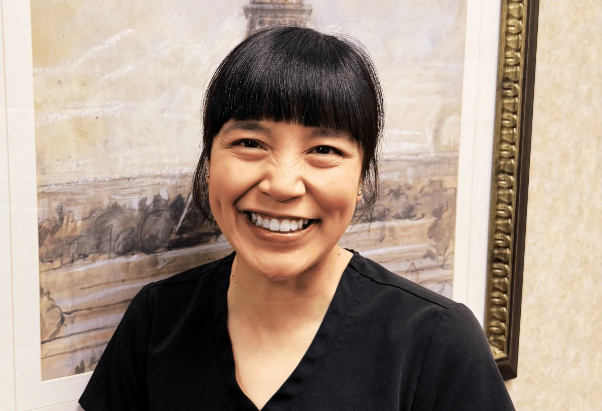 Michelle smiling.