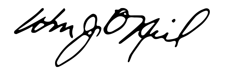 An image of William J. O'Neil's signature.