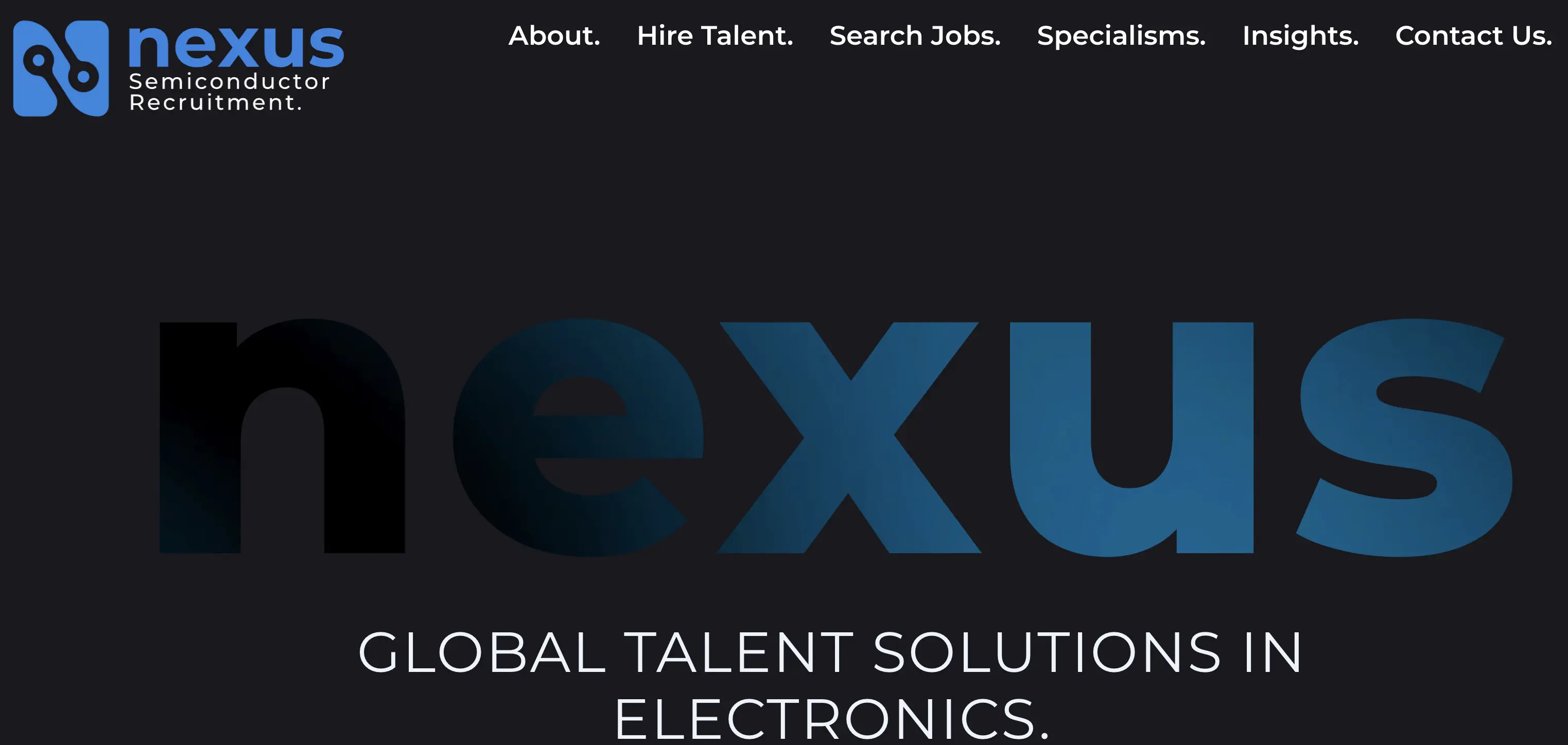 Screenshot of the Nexus Semiconductor Recruitment website