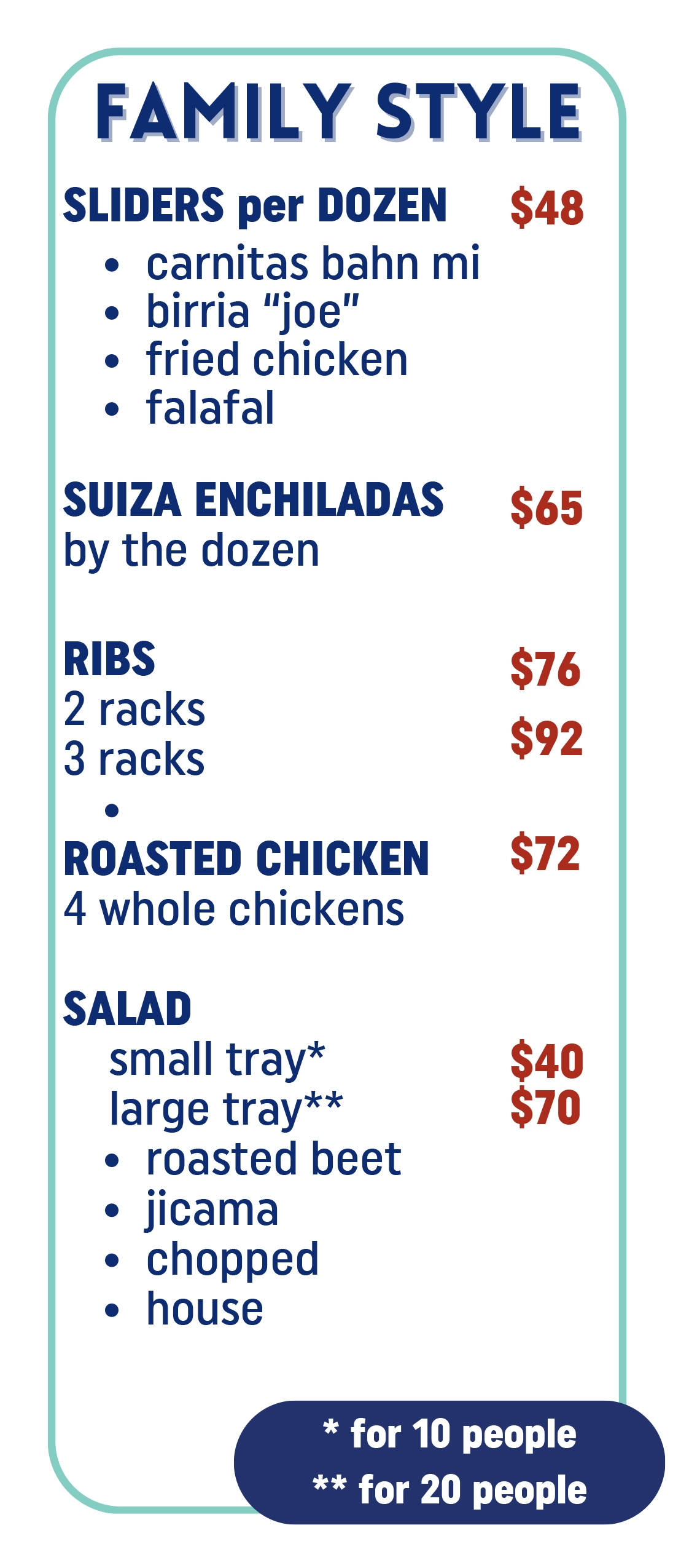 Parkside Eats mobile catering menu 2