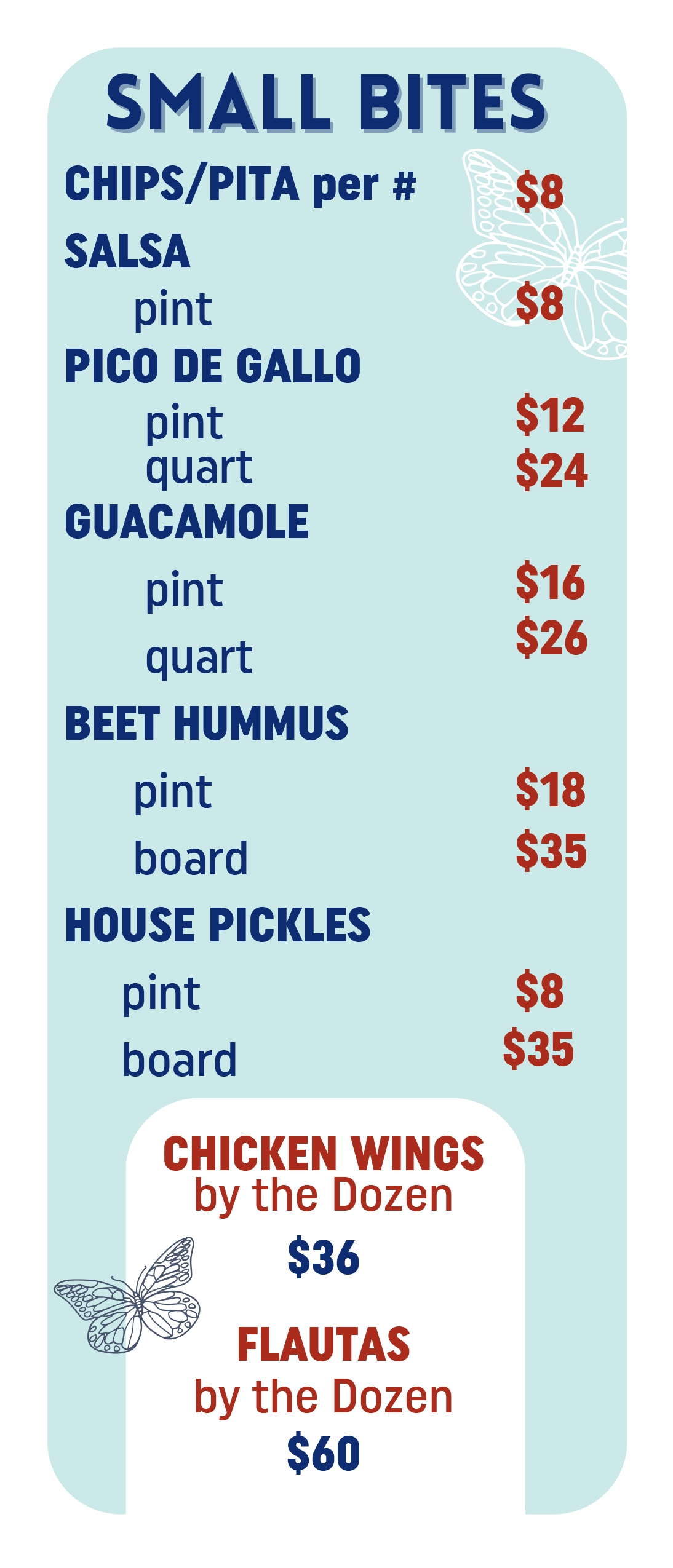 Parkside Eats mobile catering menu 1