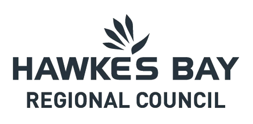 Hawke's Bay Regional Council logo with stylized leaf design above text.
