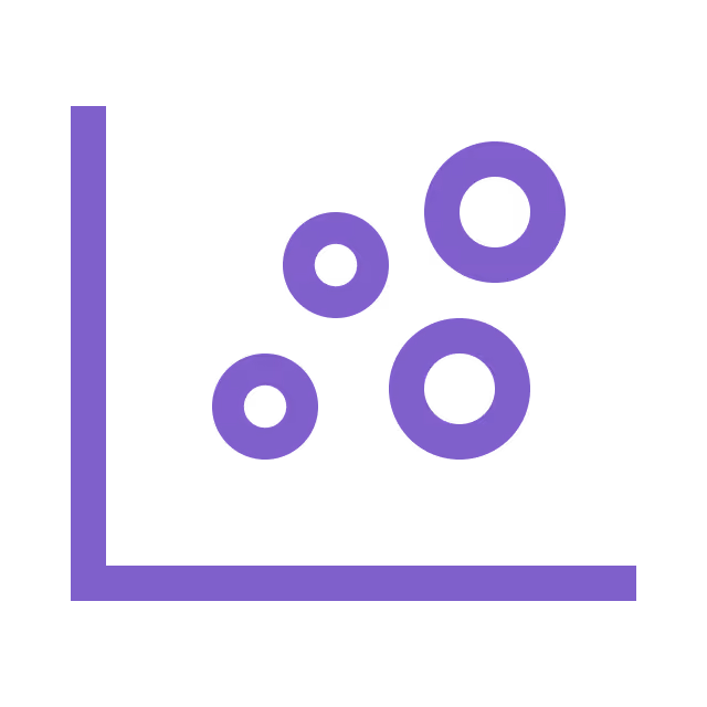 Simplified illustration of a microscope with purple focus circles above the lens.