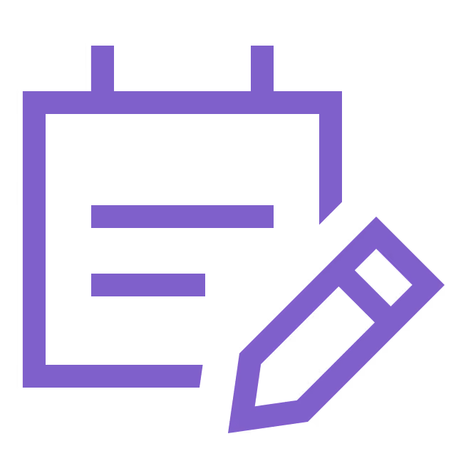 Purple graph with upward arrow and pencil representing growth or progress editing.