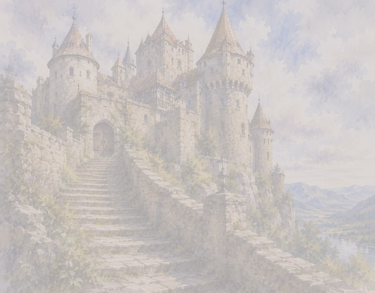 Abstract painting of the castle