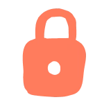 Solid orange padlock icon representing security or privacy.