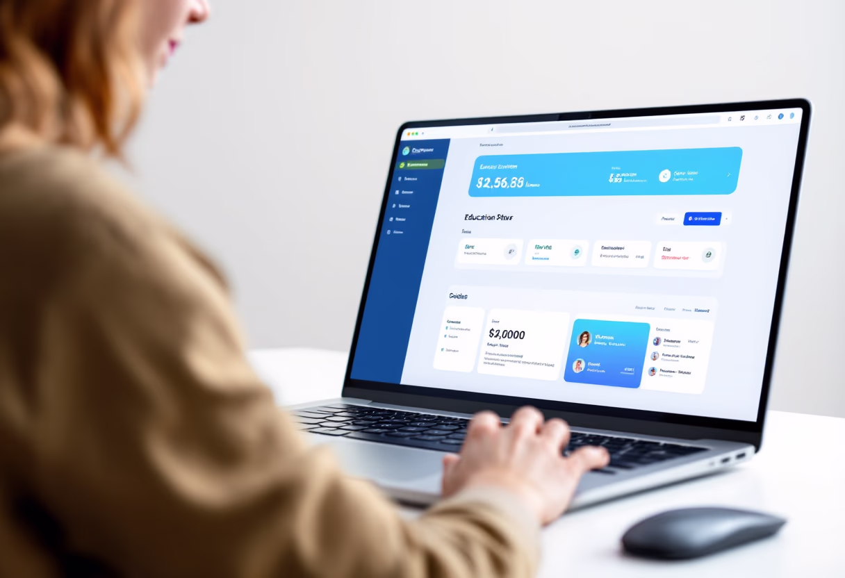 [interface] image of a computer showcasing educational software (for an edtech)