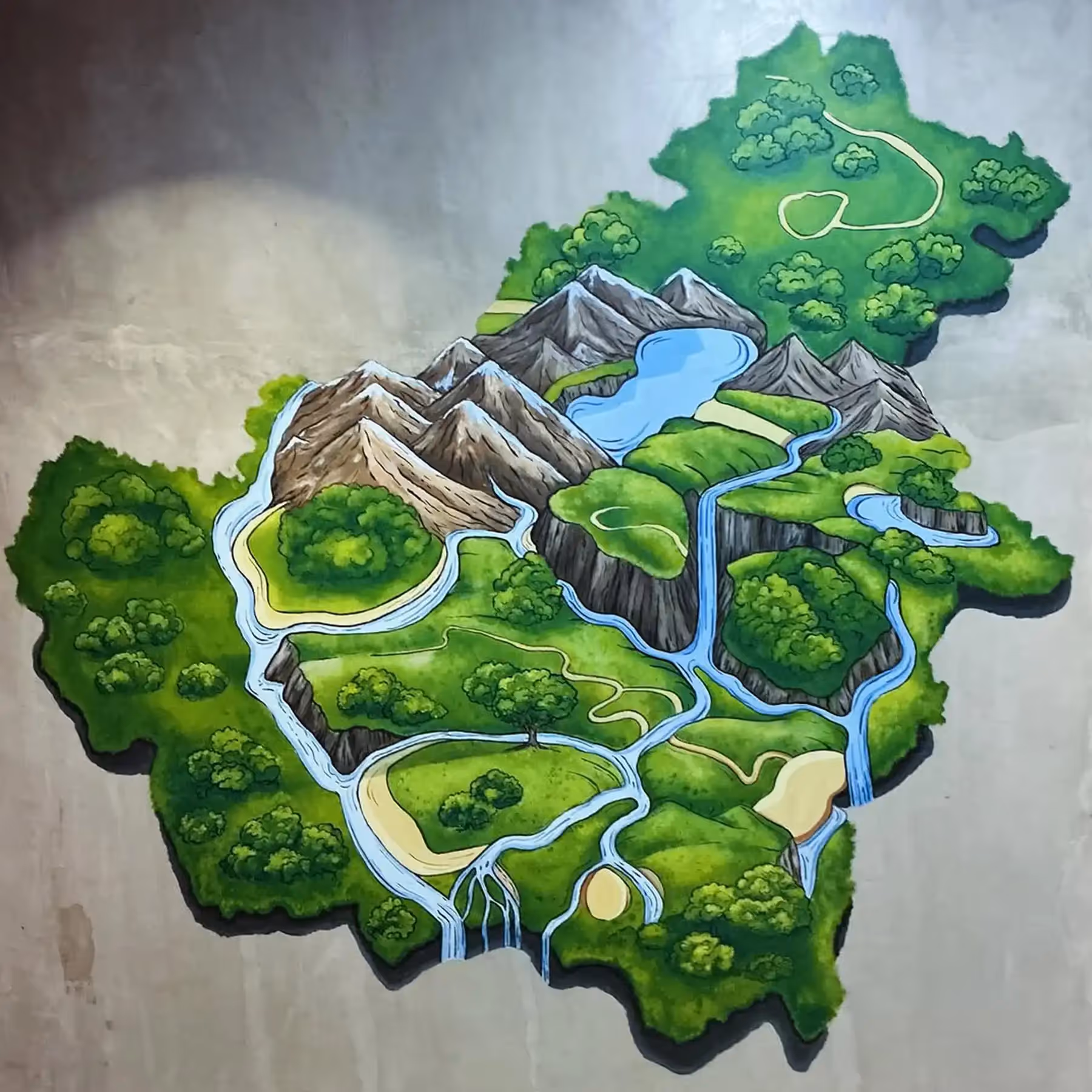 Pulau Kalimantan Mural Fantasy Style