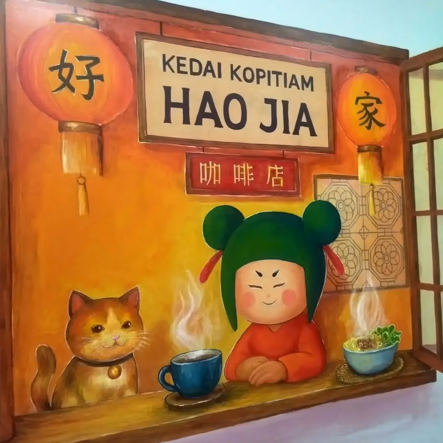 Mural Lukisan Balikpapan kopi tiam