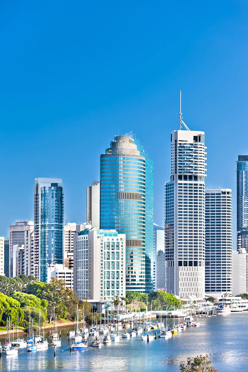 Brisbane CBD skyline and river