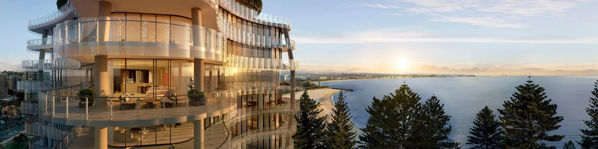 Greenmount Residences overlooking Coolangatta at sunrise (artist's impression)