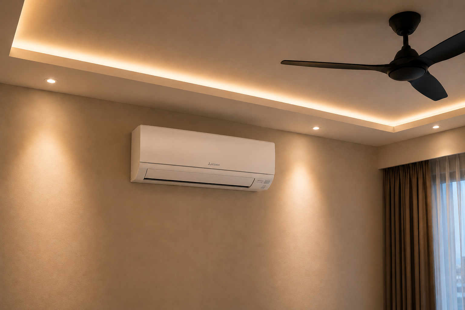 Smart air-conditioning and ceiling fan integrated for comfortable climate control
