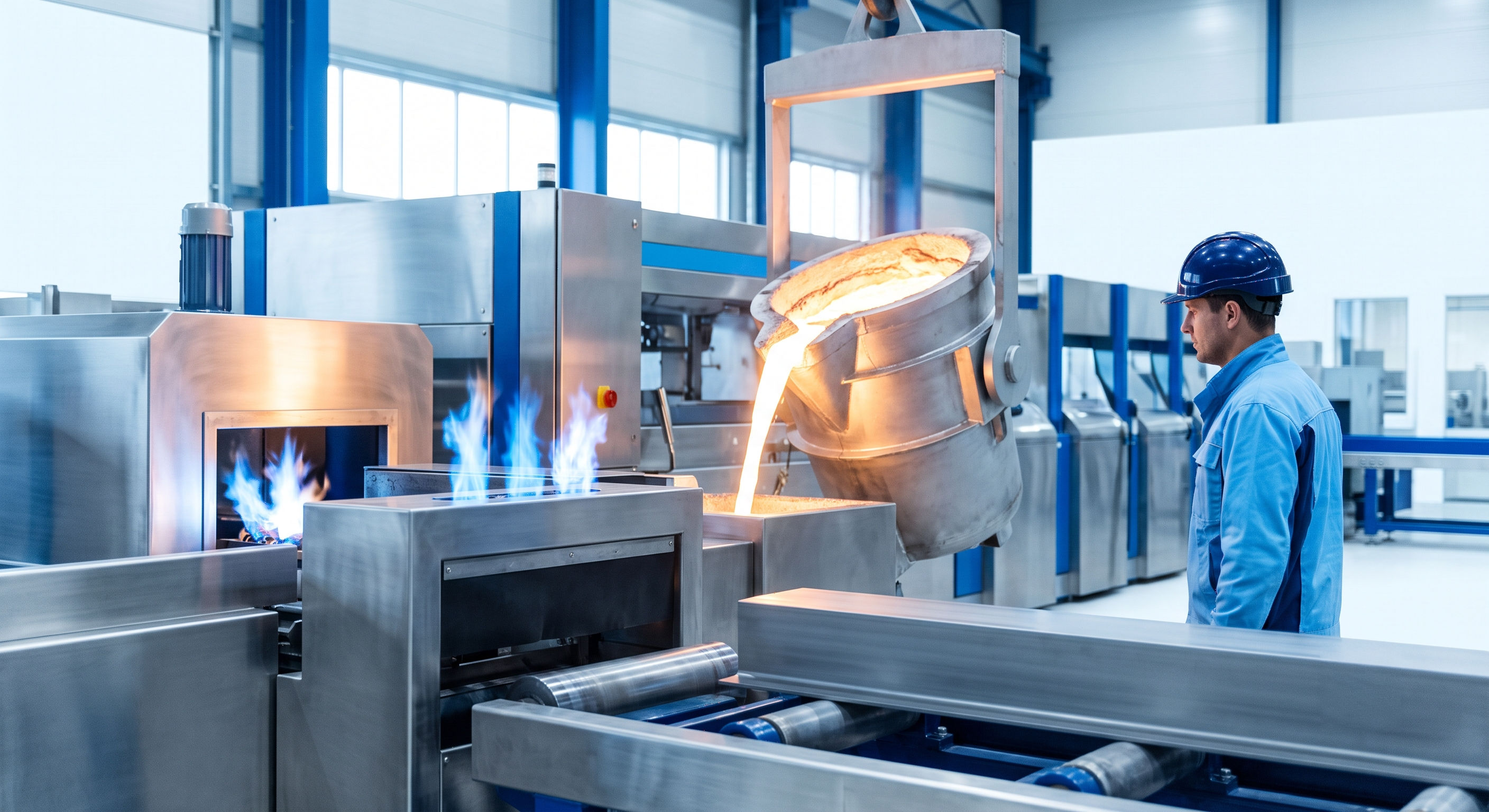 Powerpoint Example About Securing A Client Steel Manufacturing Process Presentation Design