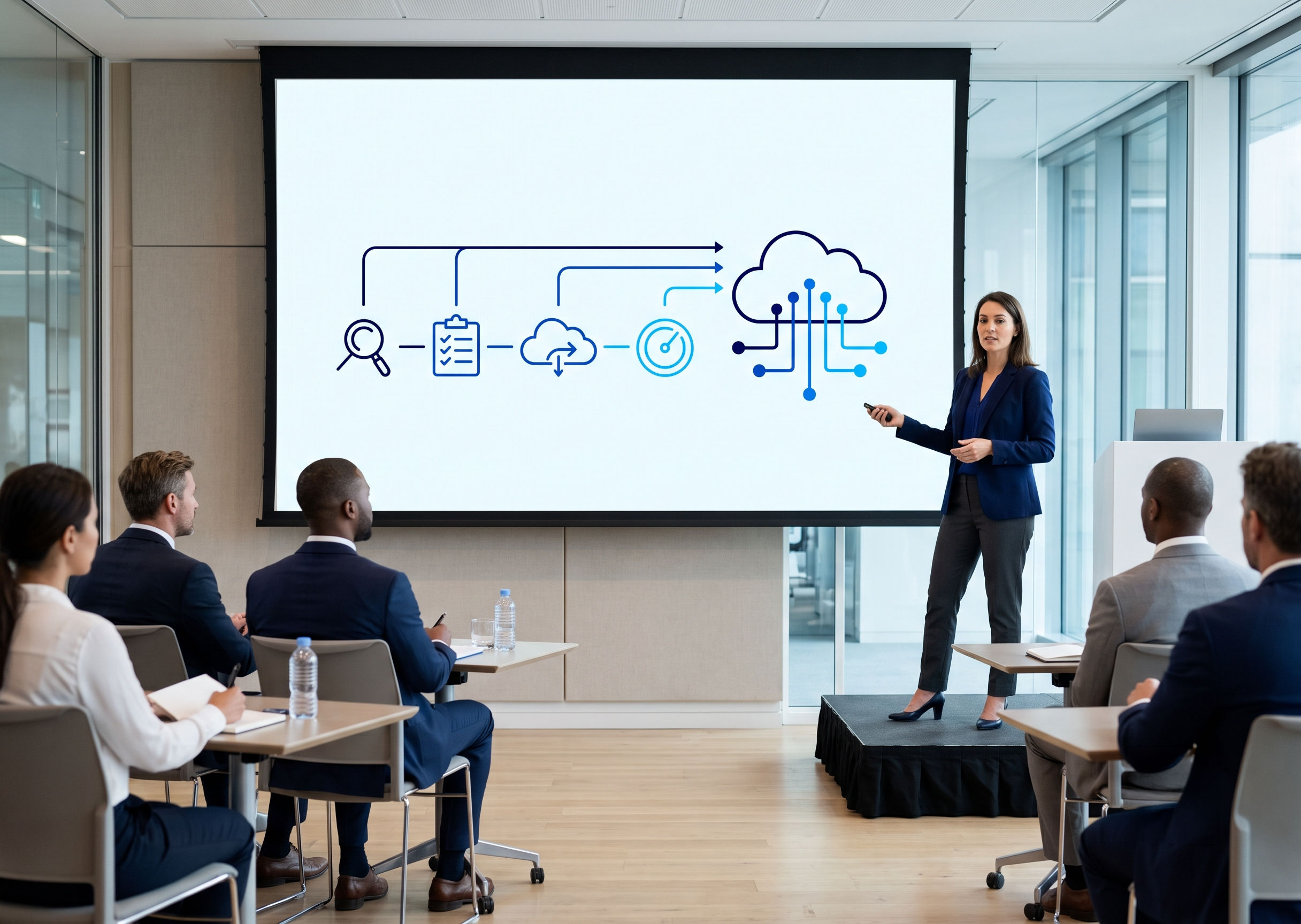 Powerpoint Example About Securing A Client Cloud Migration Strategy Presentation for Stakeholders