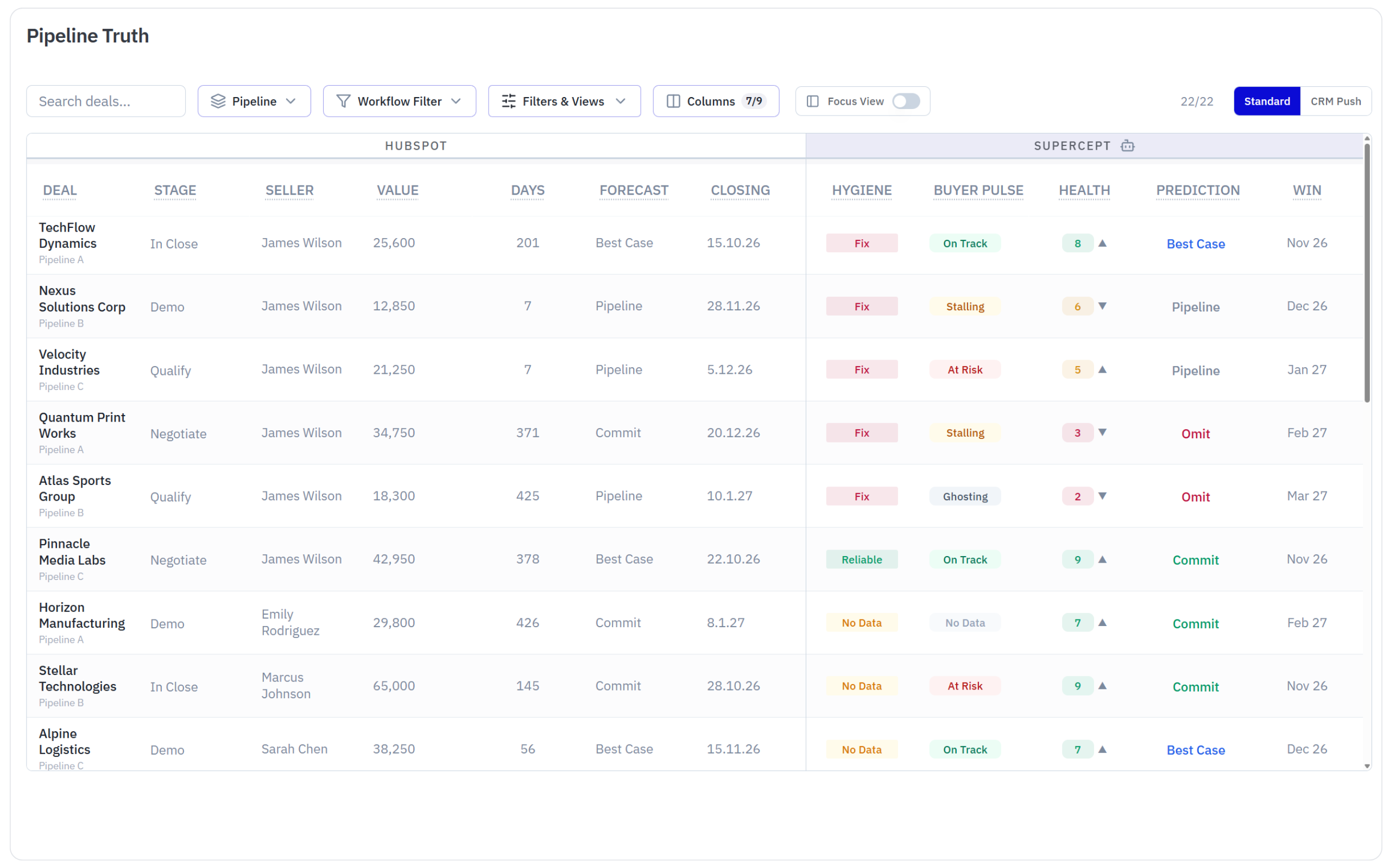 Supercept product feature tour screenshot