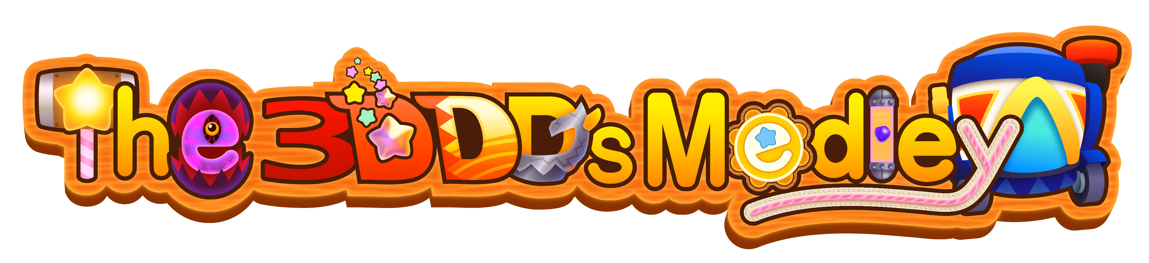 The horizontal version of "The 3DDDs Medley" logo