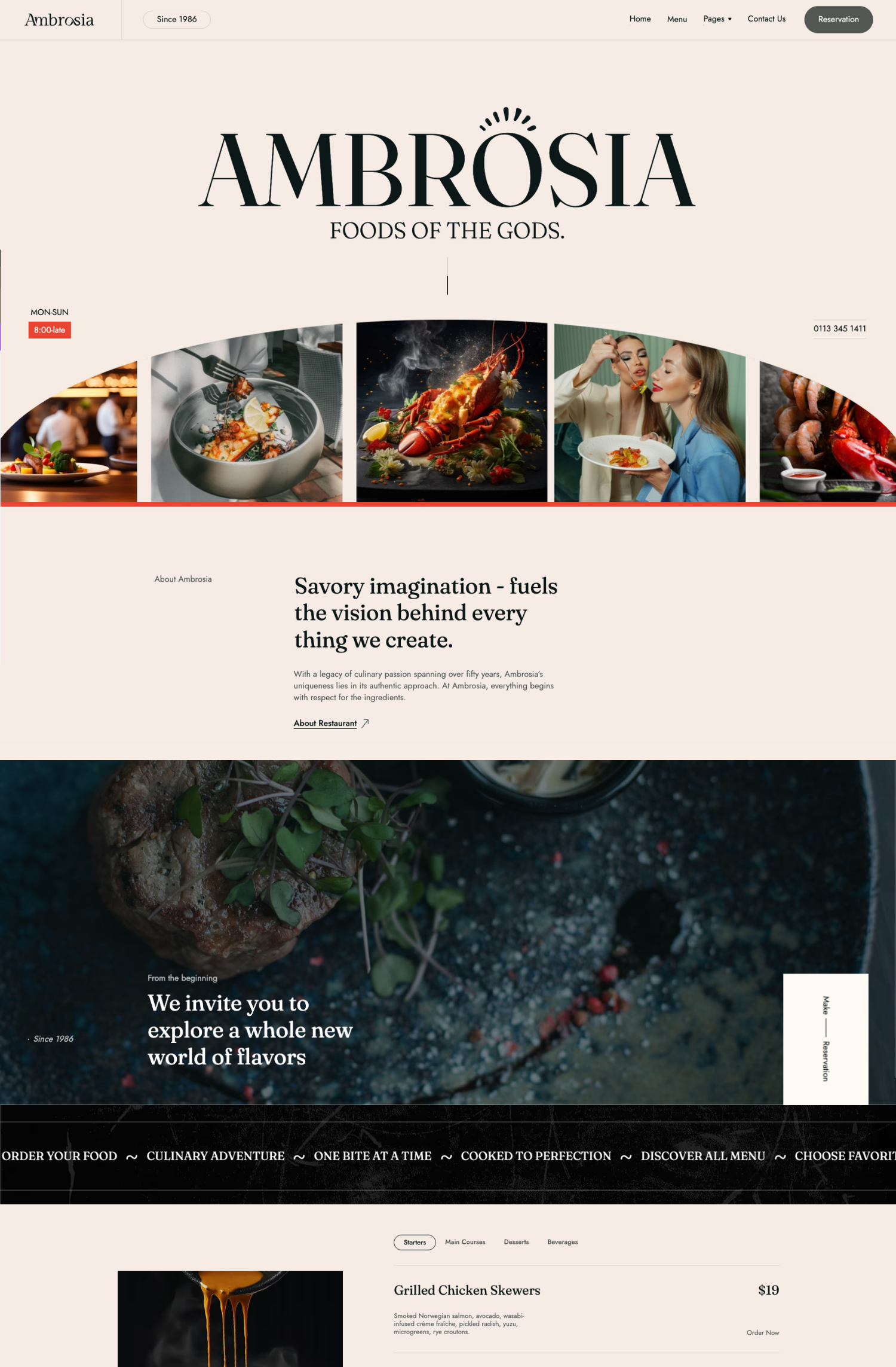 Web design and branding work for restaurants
