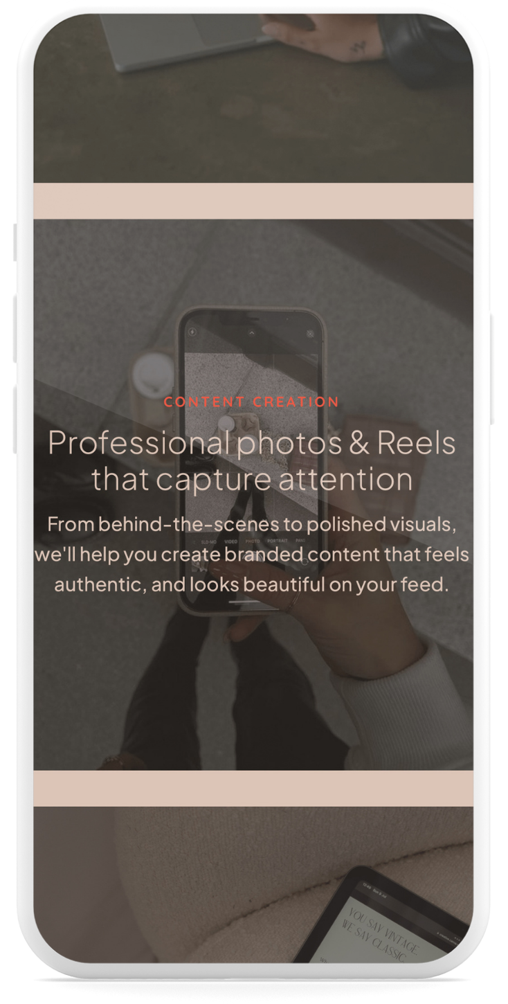 Professional social media content creation and reels for Sydney brands