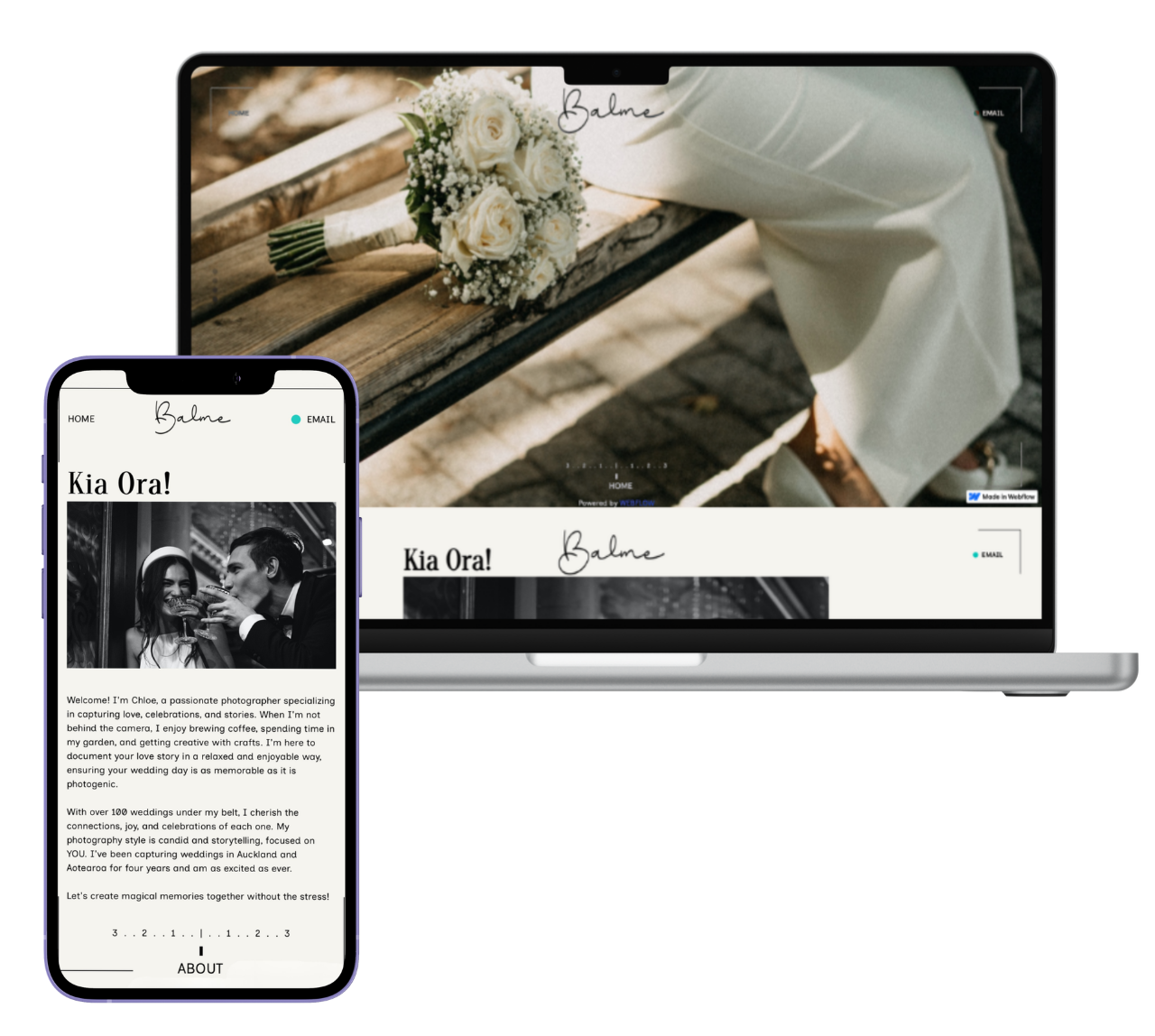 Web design and branding work for weddings