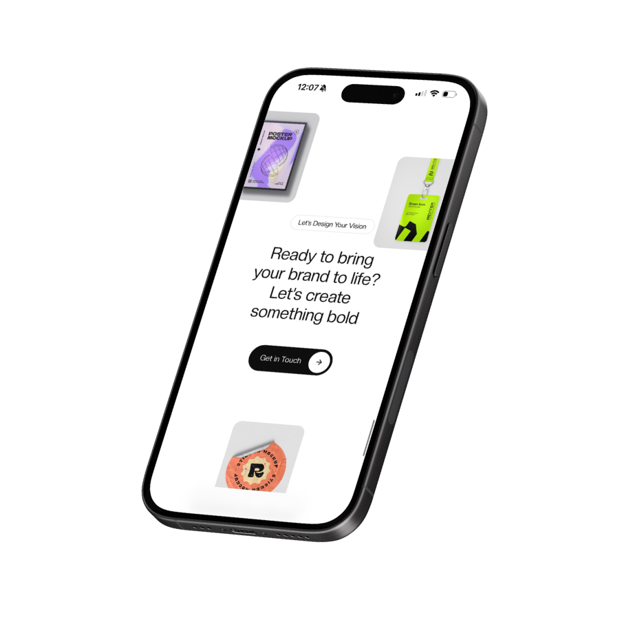 Mobile website design and branding mockup for Sydney businesses