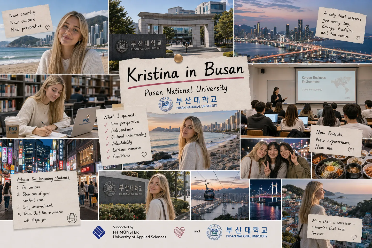 Kristina collage from semester abroad in Busan, South Korea