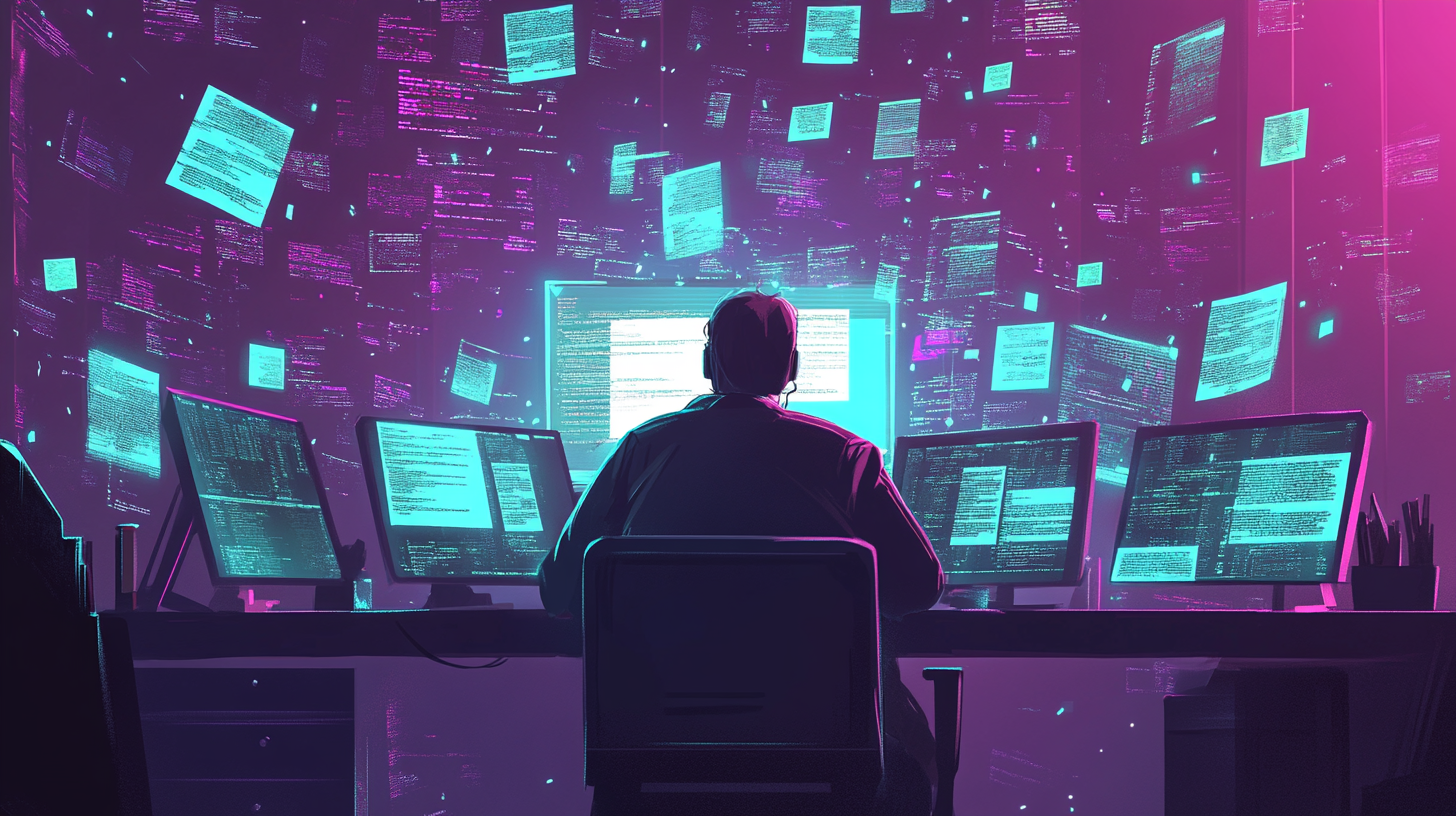 Digital neon outline of a human figure with highlighted points on a futuristic interface background.